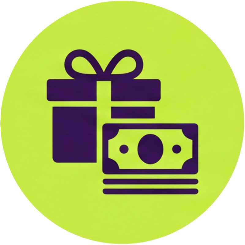Illustration of a $500 statement credit gift on a stylized invoice
